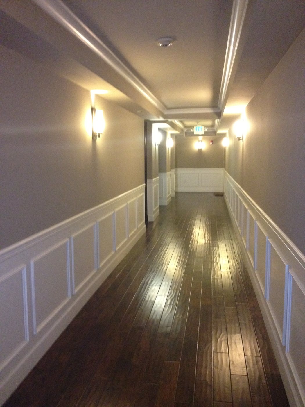 Restored corridor at Walker Apartments